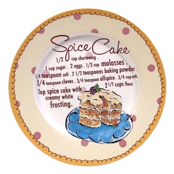Spice Cake Holiday Recipe Kitchen Decorative Display Plate by Rosanna Vintage - Picture 1 of 4